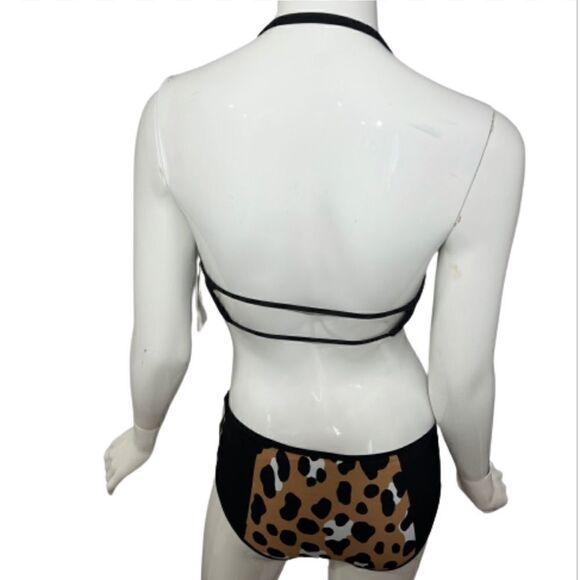 NWT Michael Kors Leopard Print Bandeau Bikini - 6 - Picture 3 of 16